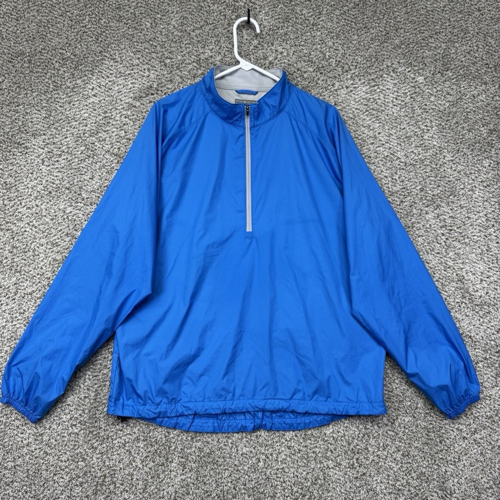 Peter Millar Windbreaker Men's XL Blue Half Zip MF14EZ30 Packable Pullover Golf‎